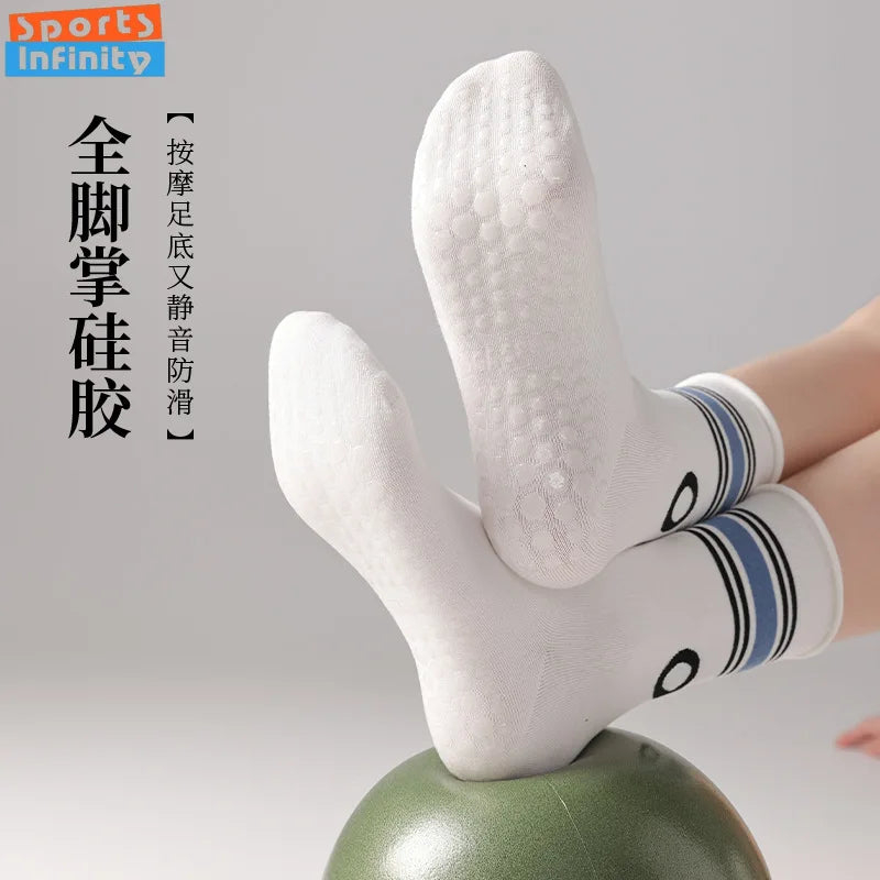 New Professional Pilates Socks Women Yoga Socks Anti Slip Cotton Sweat Absorbing Boneless Indoor Dance Fitness Sports Socks