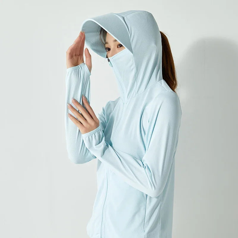 New High-quality Ice Silk Slim Fit Couple Sunscreen Suit Summer Ultra-thin Breathable Outdoor Sports UV Resistant Jacket