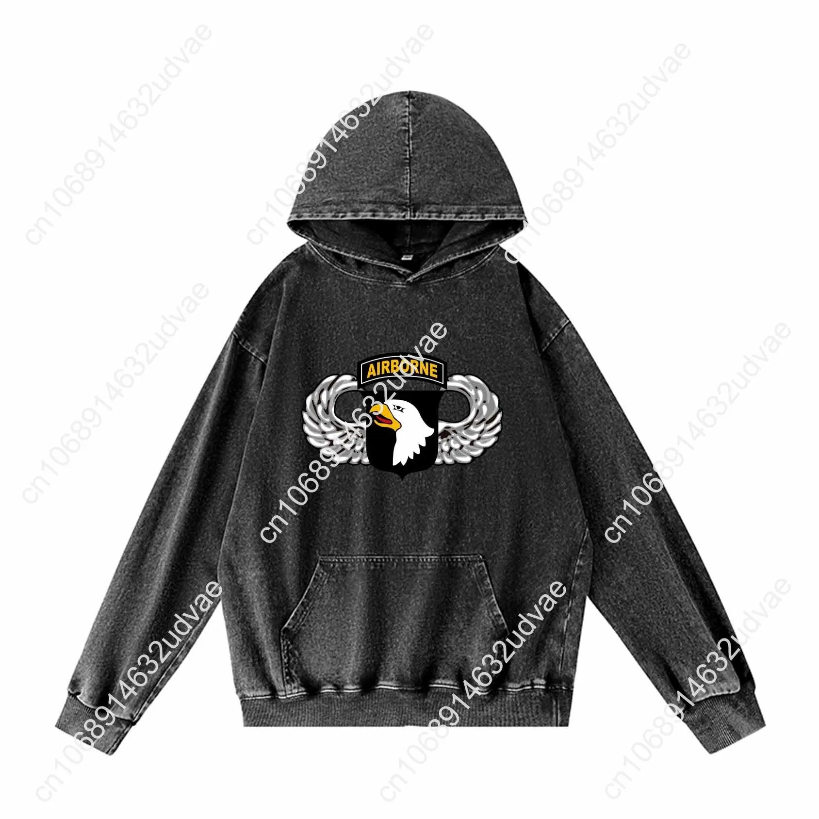 101st Airborne Parachutist Wings Division Patch Hoodies Retro Hooded Sweatshirt Man Woman Teenager Pullover Customized Tops