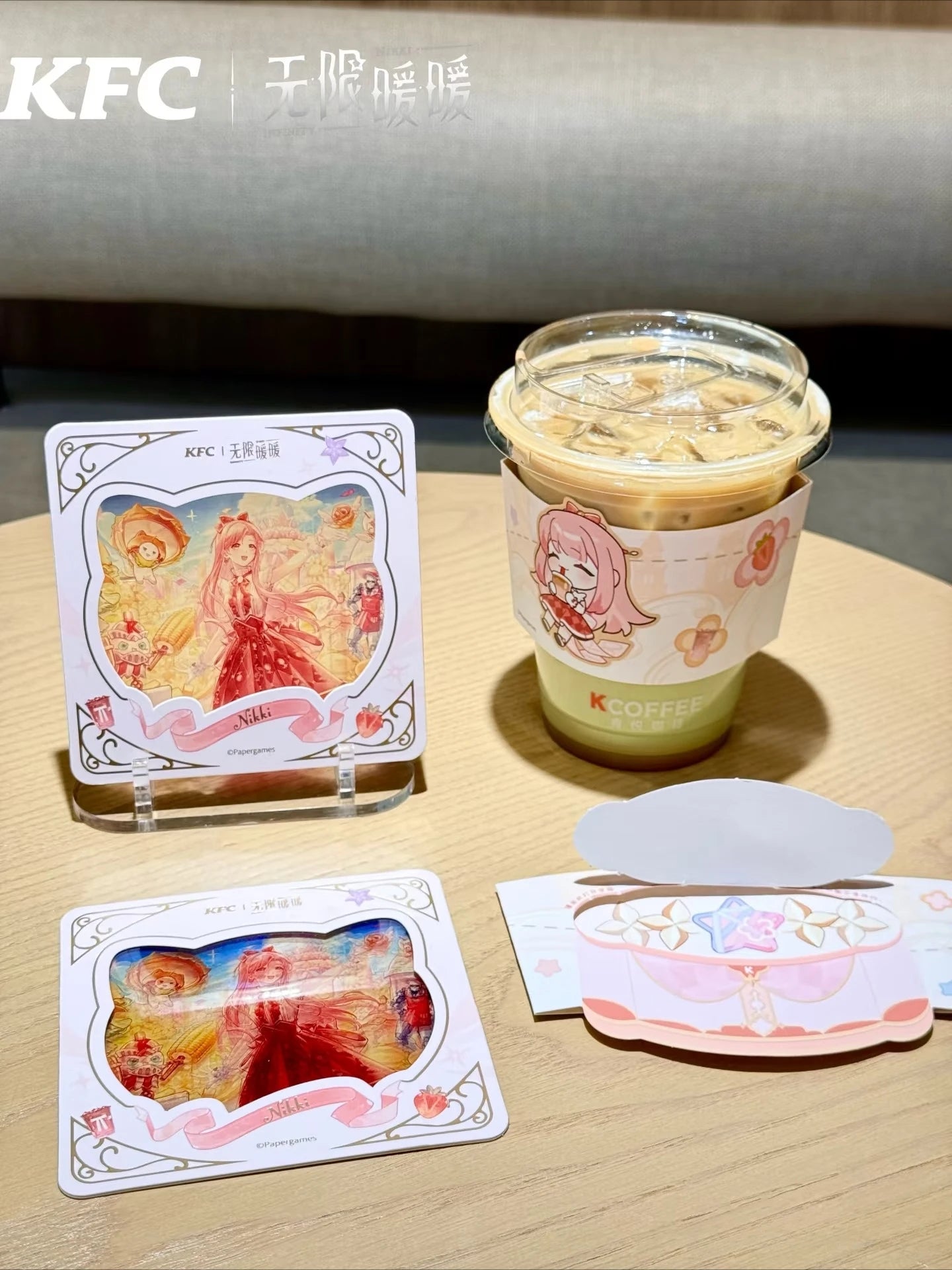 Official Infinity Nikki‌ X KFC Collab Cosplay Momo‌‌ Nikki Card Sleeve Transparent Card Ack Clip Photo Card Cup Cover in Stock