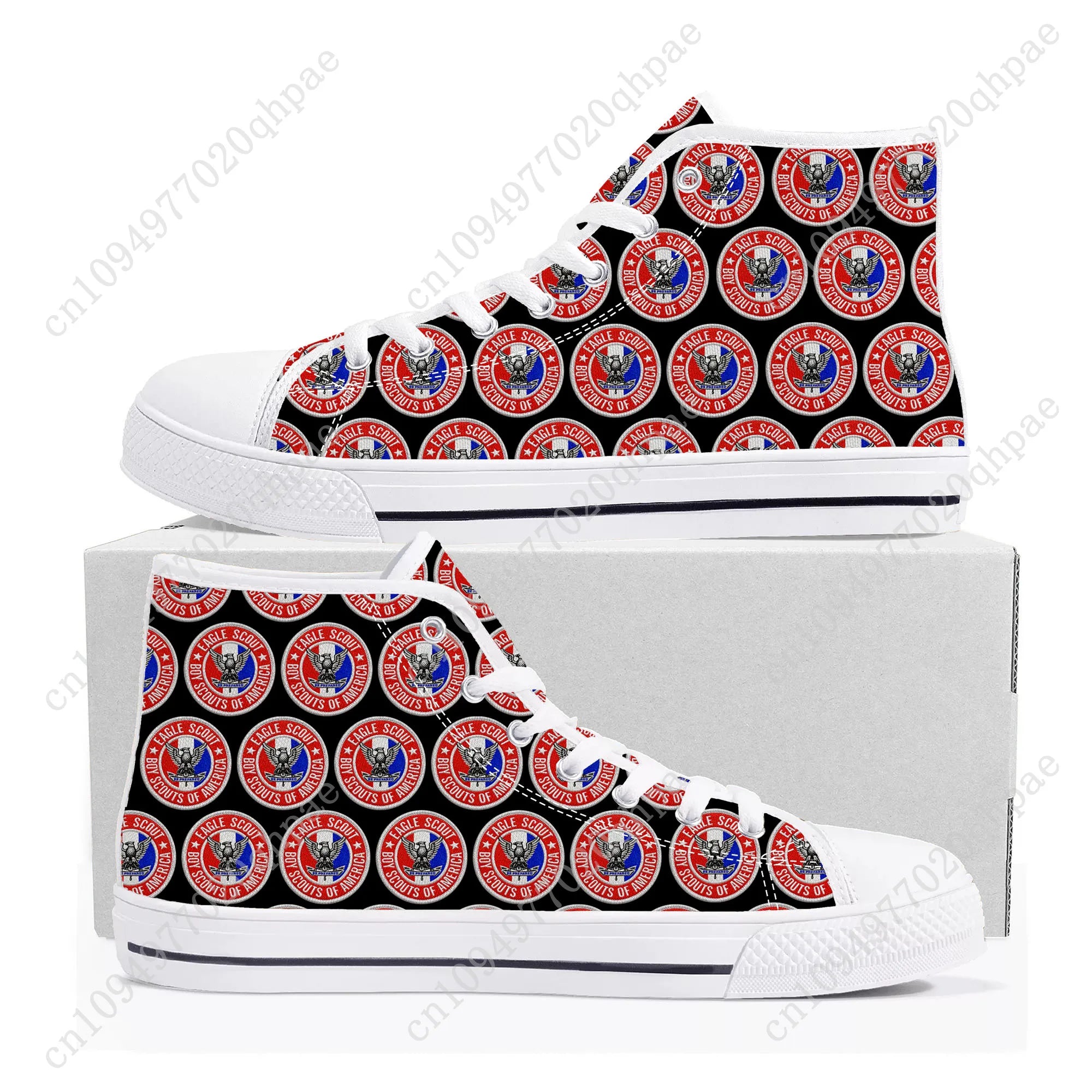 Eagle Scout High Top Sneakers Mens Womens Teenager High Quality Canvas Sneaker 3D Print Casual Couple Shoes Personalized Shoe
