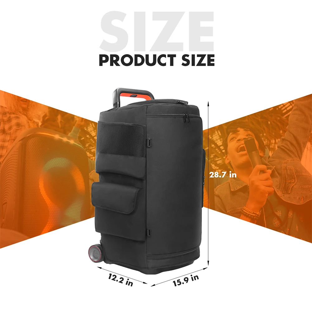 Waterproof Speaker Storage Bag For JBL PartyBox 1000/710/520/320/310/120/110 Double-Sided Speaker Dust Case with Mic Pocket