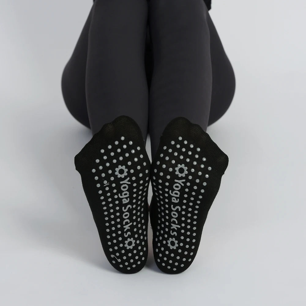 3 Pairs Non-Slip Pilates Socks Bandage Cotton Backless Yoga Socks for Women Fitness Ballet Dance Workout Sport Socks Slipper