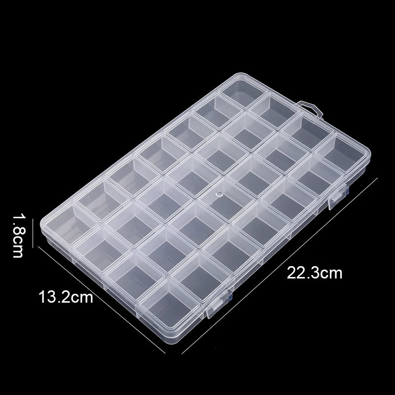Transparent Plastic Storage Jewelry Box Compartment Adjustable Container For Beads Earring Box For Jewelry Rectangle Box Case