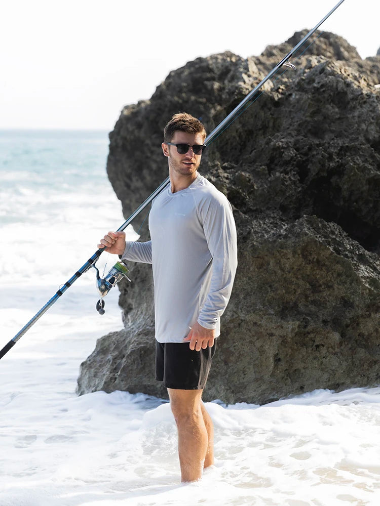 Men's Long Sleeve UPF 50+ Sun Protection Loose Fit Sports ,Swimming, Running,Fishing,Hiking Quick Drying Surfing T-Shirts