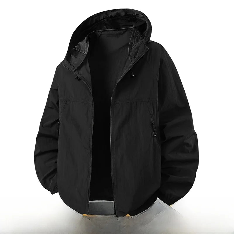 Lightweight Thin Ice Silk UV Protection Clothing for Men Summer Outdoor Sports Hooded Jaet Breathable Qui Dry Polyester F...