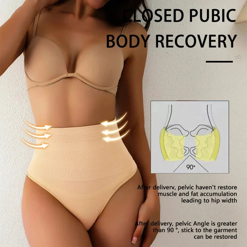 High Waist Tummy Control Panties Women Thong Panty Shaper Slimming Underwear Butt Lifter Belly Shaping Cincher Brief Body Shaper