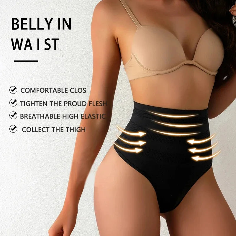 High Waist Tummy Control Panties Women Thong Panty Shaper Slimming Underwear Butt Lifter Belly Shaping Cincher Brief Body Shaper