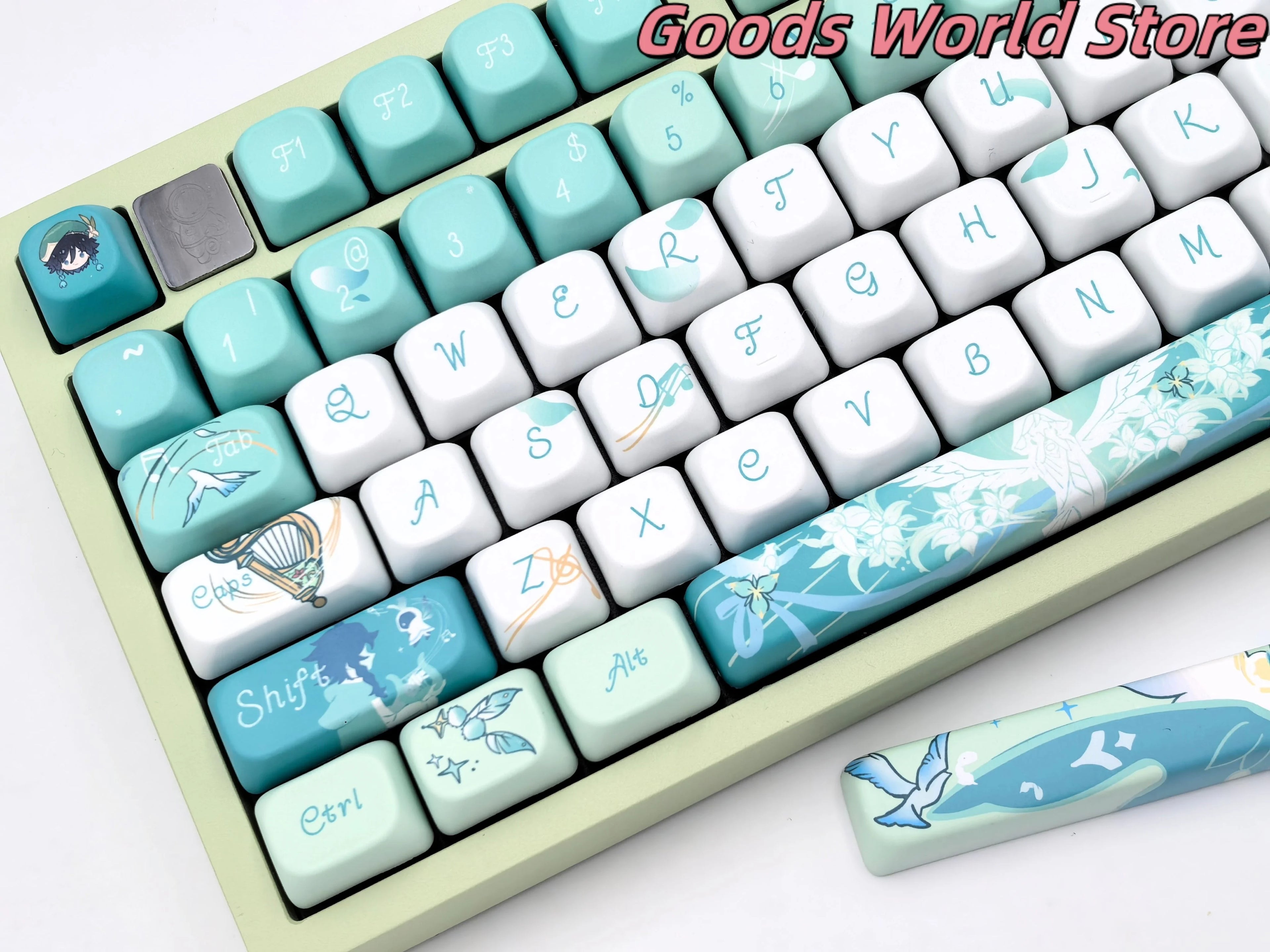 In stock Venti keycap Game Genshin Impact Mechanical Keyboard keycap Venti Cosplay Costume Anime Halloween Gift