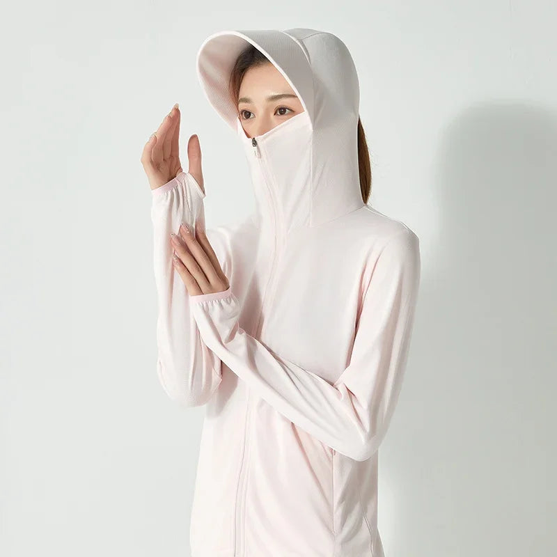 New High-quality Ice Silk Slim Fit Couple Sunscreen Suit Summer Ultra-thin Breathable Outdoor Sports UV Resistant Jacket