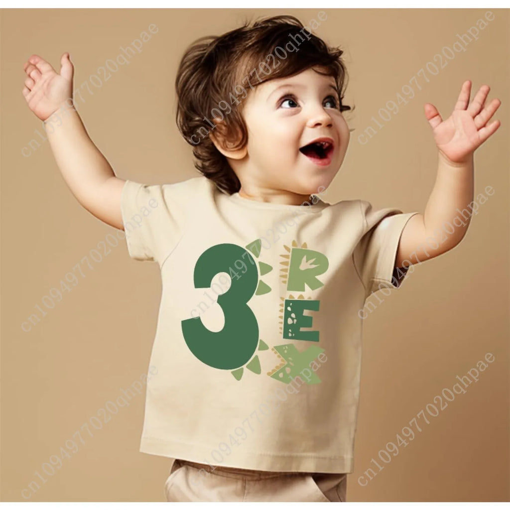 Toddler Boys Girls 3rd Birthday Shirts for Baby Kids 3 Years Old Birthday Outfit for Party Short Sleeve Tshirt