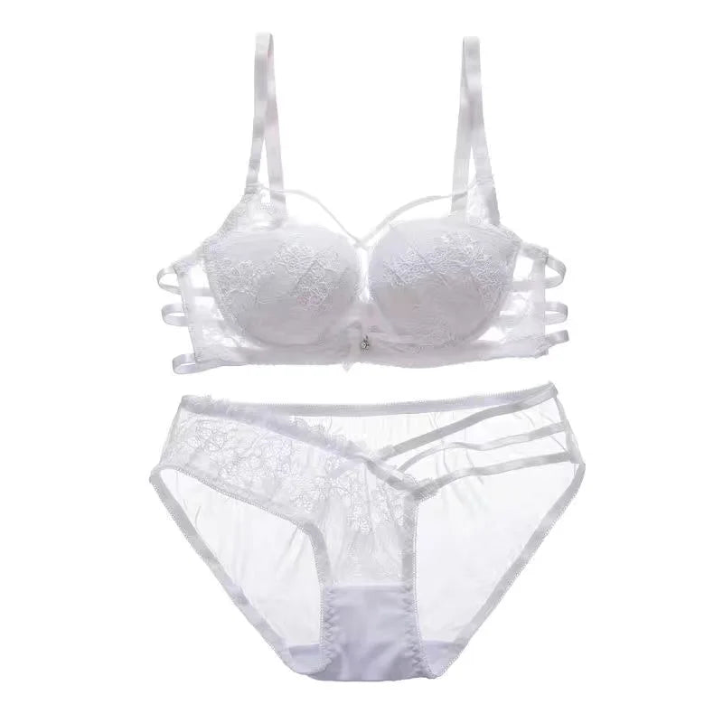 Holiday Bridal Lingerie Set Sexy Red Lace Bra Low Back Support Push Up Bralette Pure Desire CA Delivery MOYISU Sexy  32-38 Tushy