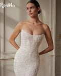 Ranmo Exquisite and Sexy Wedding Dress Beaded Strapless Sleeveless Detachable Drawl Mermaid Wedding Dress Vestido de novia 2025