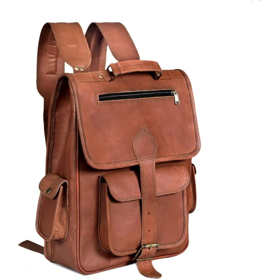 Vintage Full Grain Leather Laptop Backpack Handmade Rucksack Premium Quality and Classic Charm leather backpack for men and wom