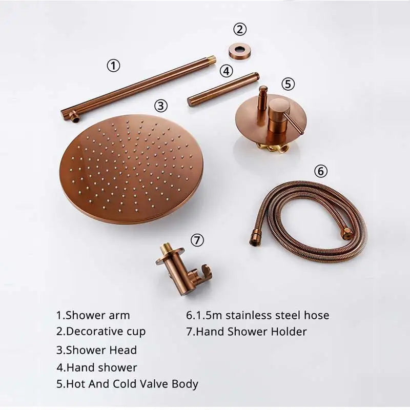 Professional Factory Luxury Bathroom Brushed Rose Gold Shower Set Shower Faucet