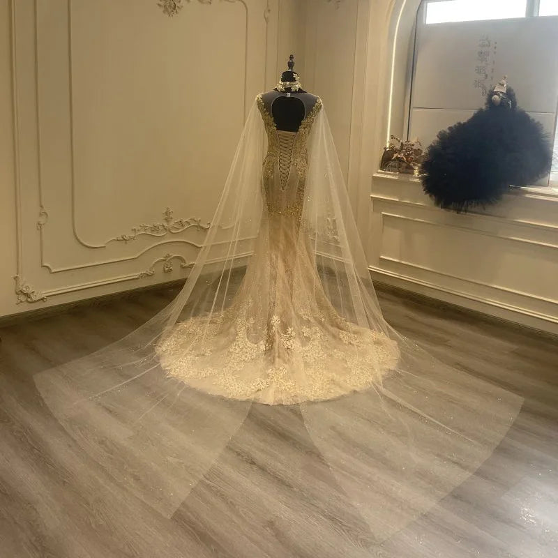 Gold Dotted Fishtail Dress