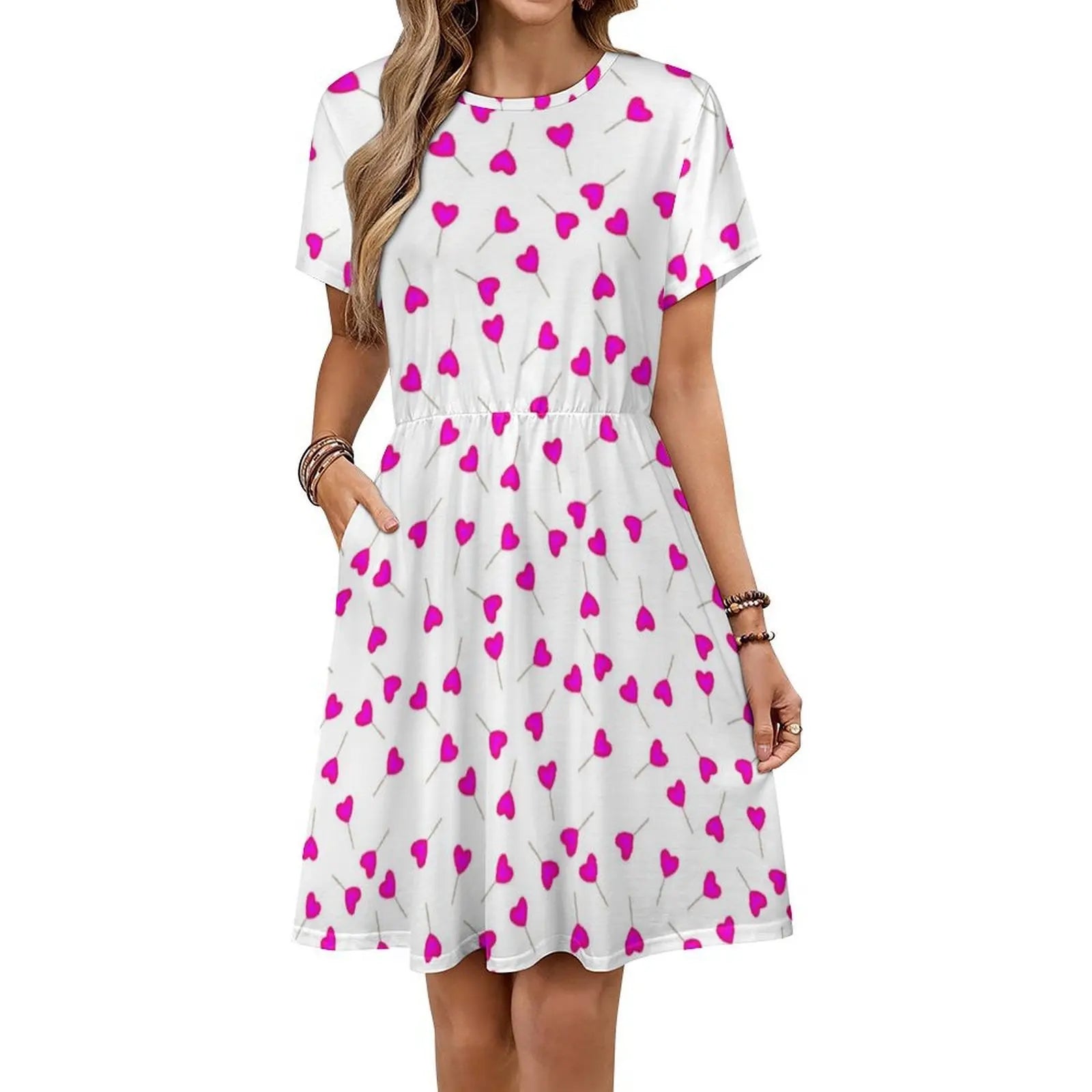 Lollihearts Women's Streetwear Party Dress Trendy Print Club Clothing For Female Lollipop Lollipops Hearts Lollihearts Women's