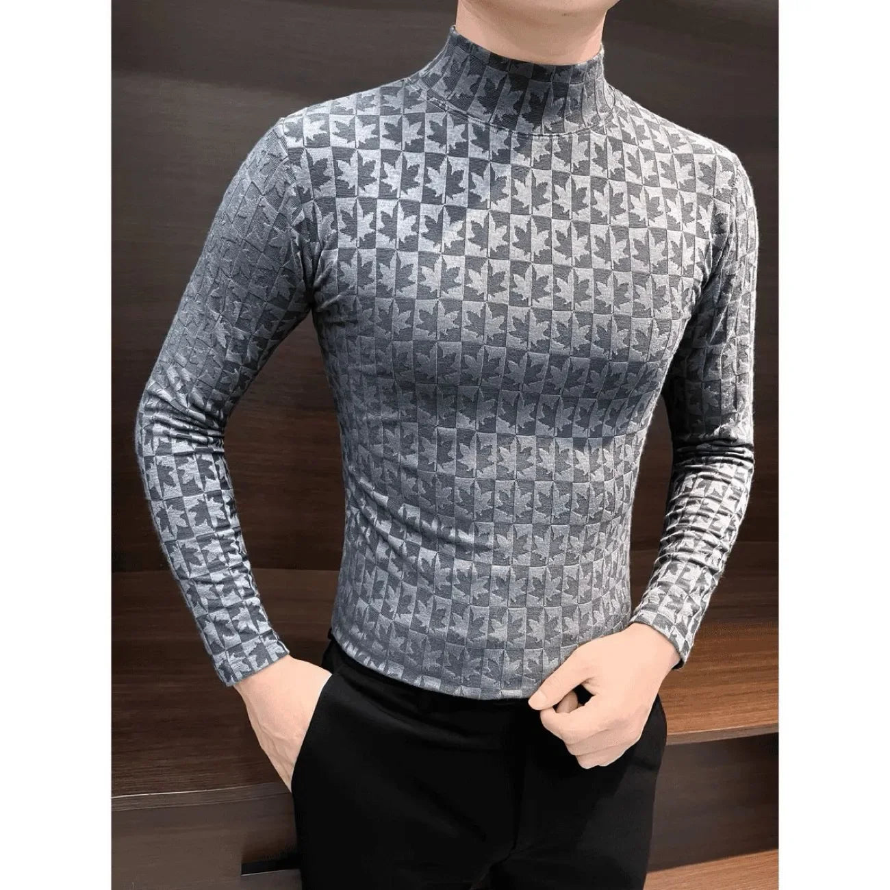 Half Turtleneck Long-sleeved T-shirt Men's New Spring and Autumn Trendy Inner Layering Shirt