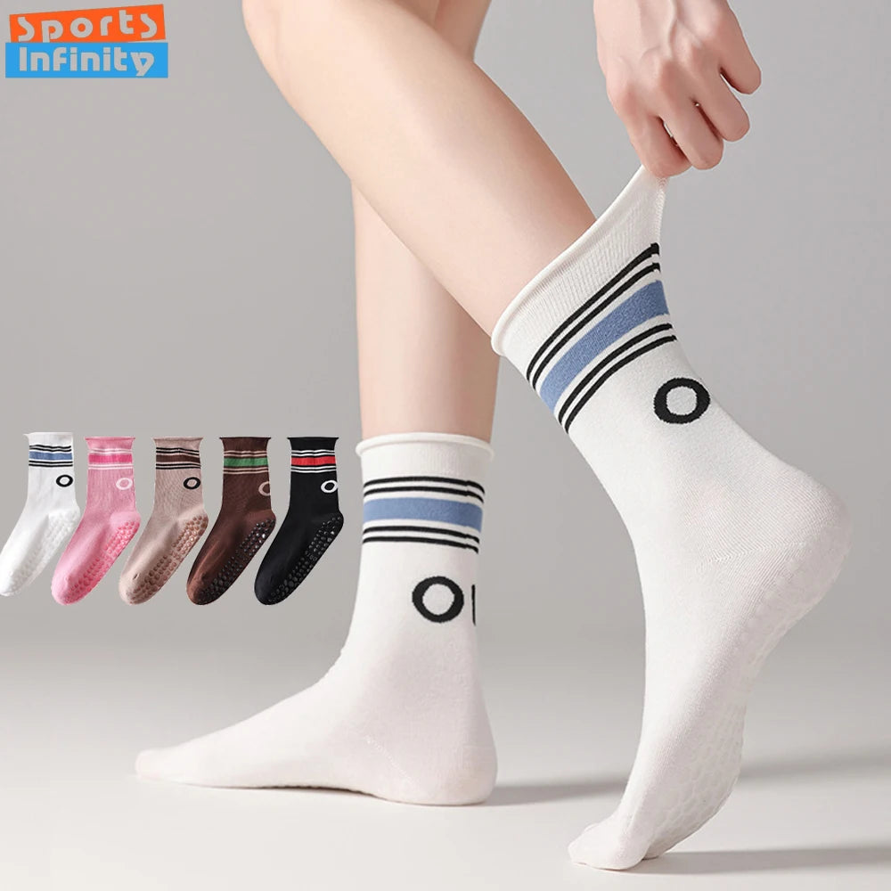 New Professional Pilates Socks Women Yoga Socks Anti Slip Cotton Sweat Absorbing Boneless Indoor Dance Fitness Sports Socks