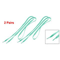 ABQR 2 Pairs Unisex Teal Green Textured Sports Sneaker Shoelaces Shoe Strings