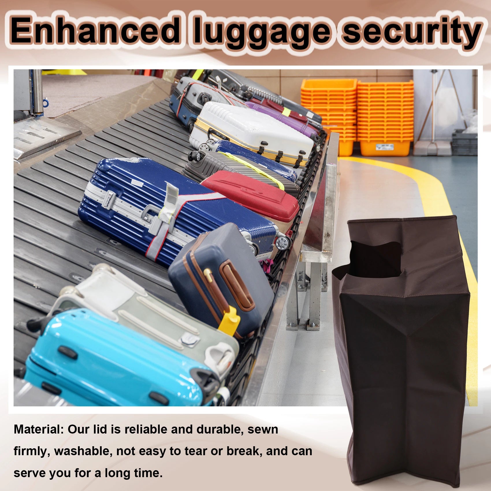 ABQR Travel Luggage Cover Anti-Scratch Protective Suitcase Cover Fluorescent Green Hem Suitcase Protection Tool 24inch