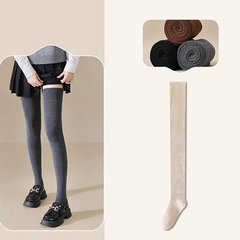 New Winter Extended Leg Socks Thigh High Socks For Women 100cm JK Lolita Stockings Over The Knee Stocks Slim Velvet Thigh Socks