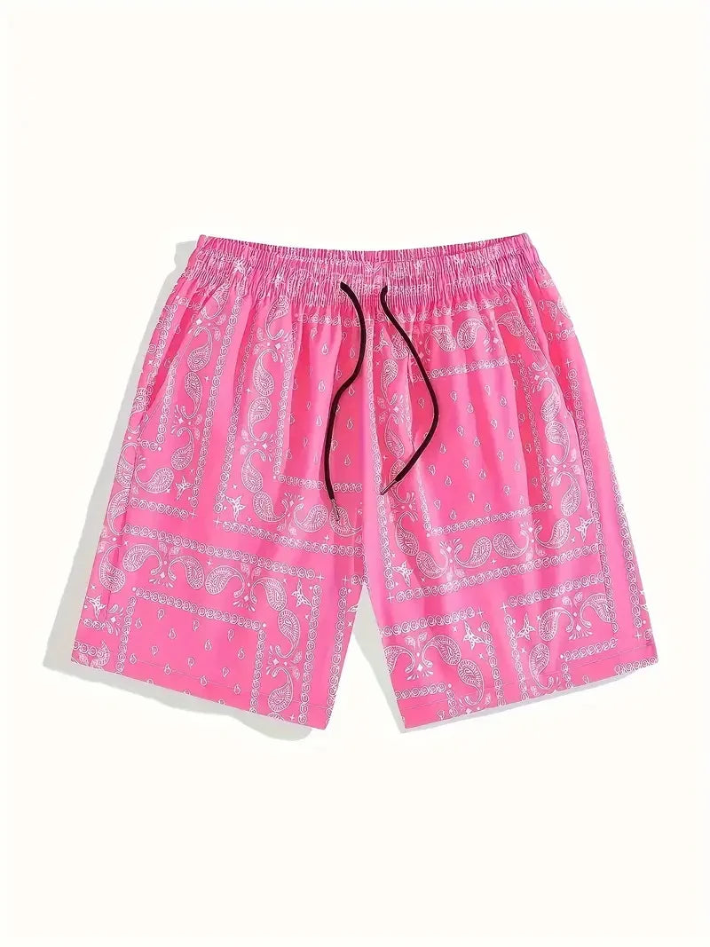 2025 Hot-selling New Retro Flower 3D Printing Casual Hawaiian Vacation Shorts Men's Outdoor Breathable Quick-drying Beach Shorts