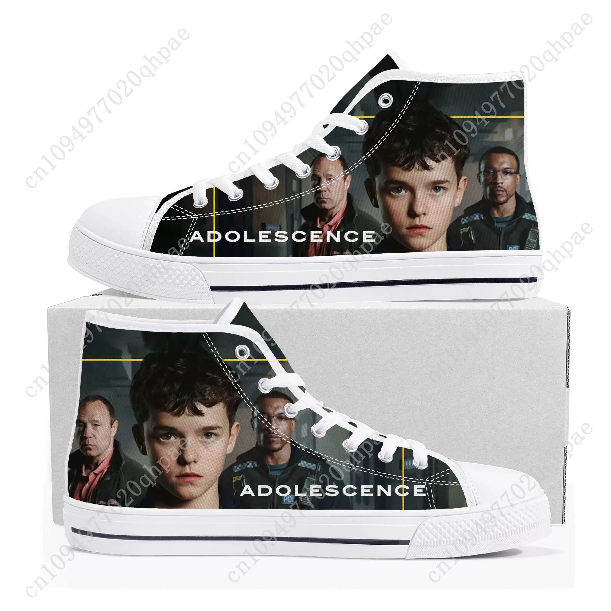 Adolescence High Top Sneakers Mens Womens Teenager High Quality Canvas Sneaker 3D Print Casual Couple Shoes Personalized Shoe