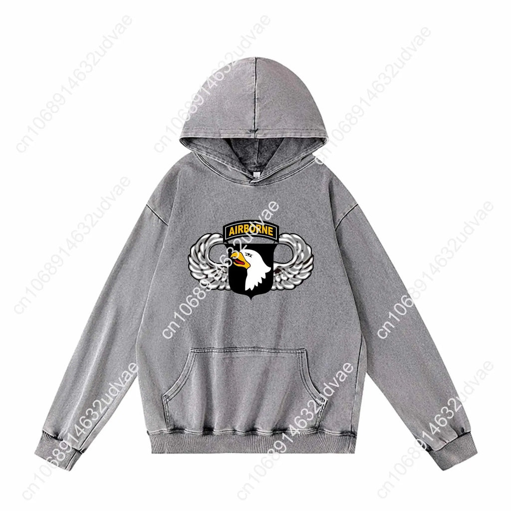 101st Airborne Parachutist Wings Division Patch Hoodies Retro Hooded Sweatshirt Man Woman Teenager Pullover Customized Tops