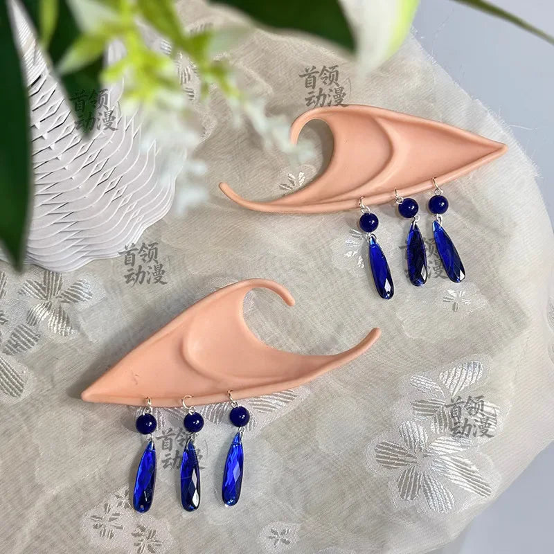 Game Wuthering Waves Cartethyia Cosplay Anime Halloween Prop Fake ear earrings Accessories ornament Props Xmas gift