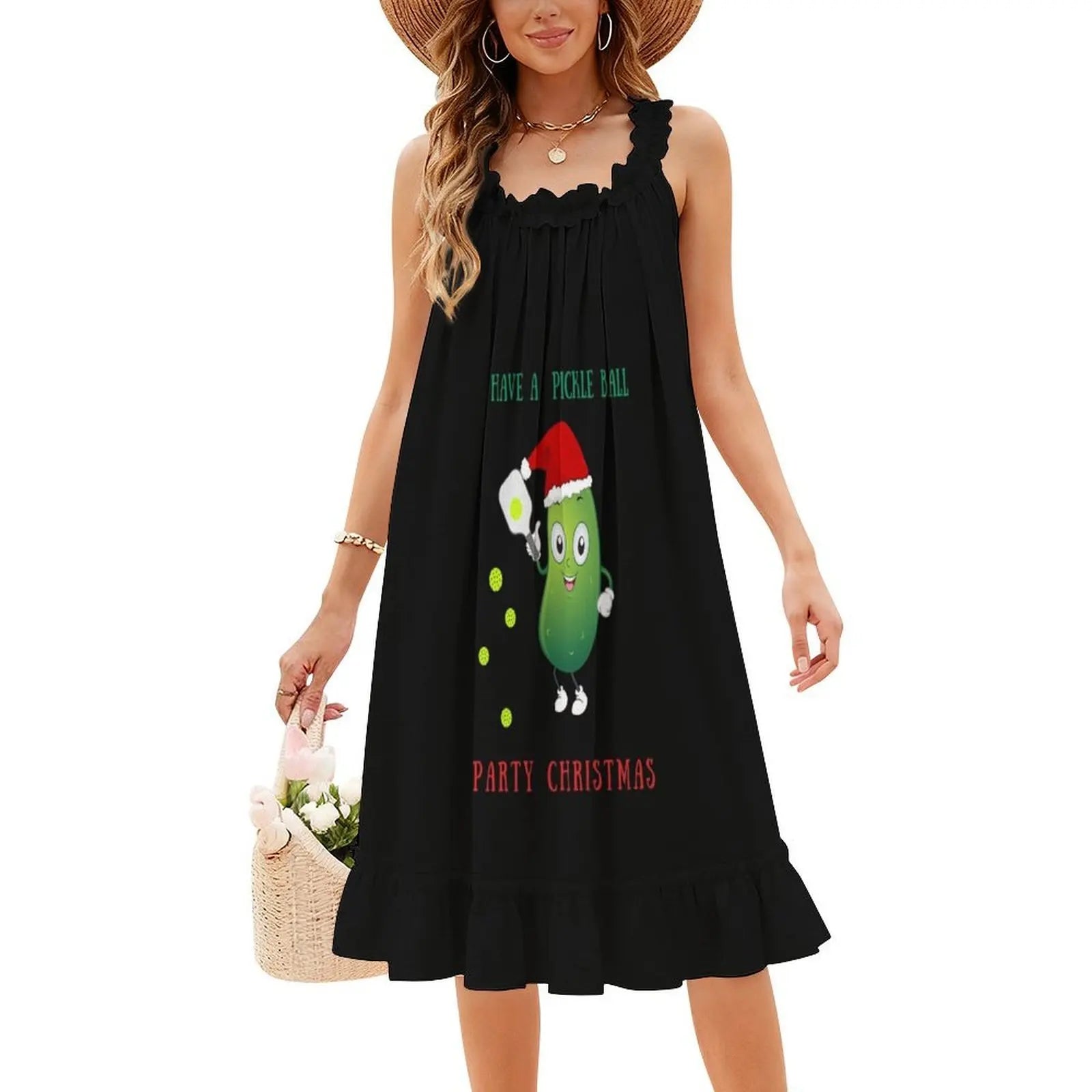 Have A Pickle Ball Party Christmas Korean Style Dress For Women Elegant Casual Dress For Party Or Daily Wear Marvacousins246