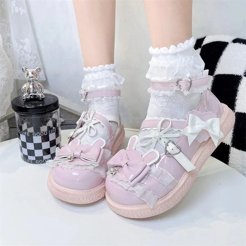 Sweet Round Headed Cute Girl Lolita Shoes Jk Leather Shoes Women 2025 Spring Japanese Lolita Soft Girl Single Shoes