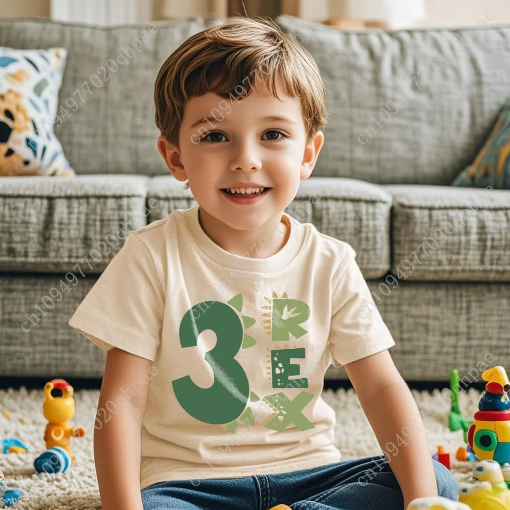 Toddler Boys Girls 3rd Birthday Shirts for Baby Kids 3 Years Old Birthday Outfit for Party Short Sleeve Tshirt