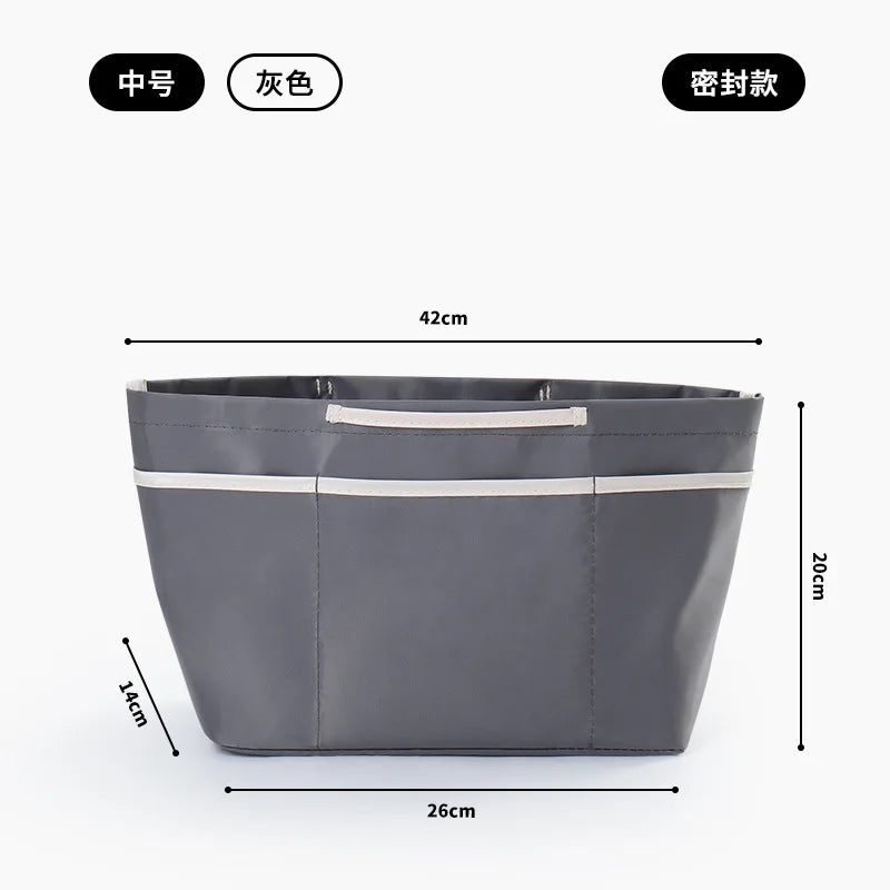 New Nylon Mesh Inner Bag  Lager Capacity Anti-Collapse Tote Liner Bag  Multi-Pocket Expand Space Insert Bag Compartments
