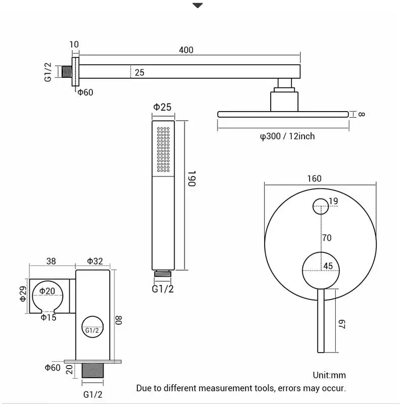 Professional Factory Luxury Bathroom Brushed Rose Gold Shower Set Shower Faucet