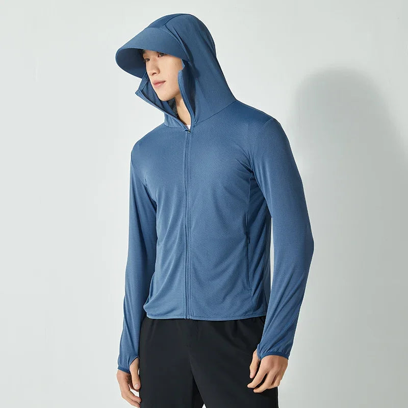 New High-quality Ice Silk Slim Fit Couple Sunscreen Suit Summer Ultra-thin Breathable Outdoor Sports UV Resistant Jacket