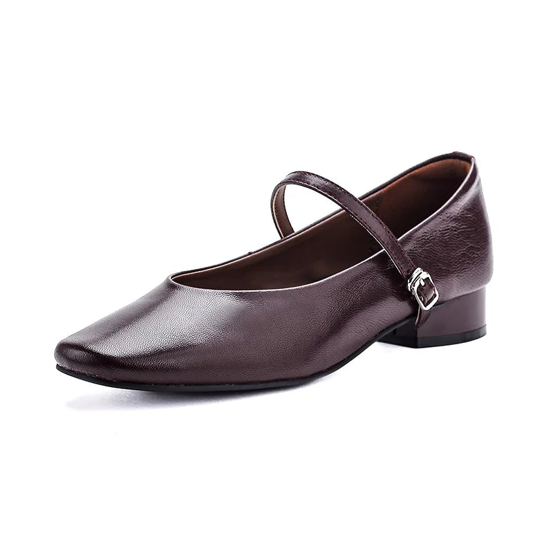 3cm Genuine Leather Hollow Rubber Shoes Platform Wedge High Brand Buckle Breathable Point Toe Slipper Sandals Flats Women