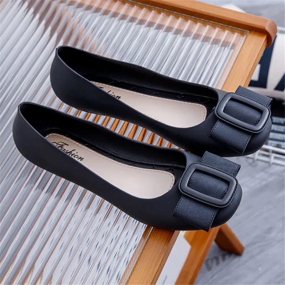 zapatos de mujer women fashion anti skid rubber round toe comfort slip on bow tie flat shoes lady classic comfort loafers c605