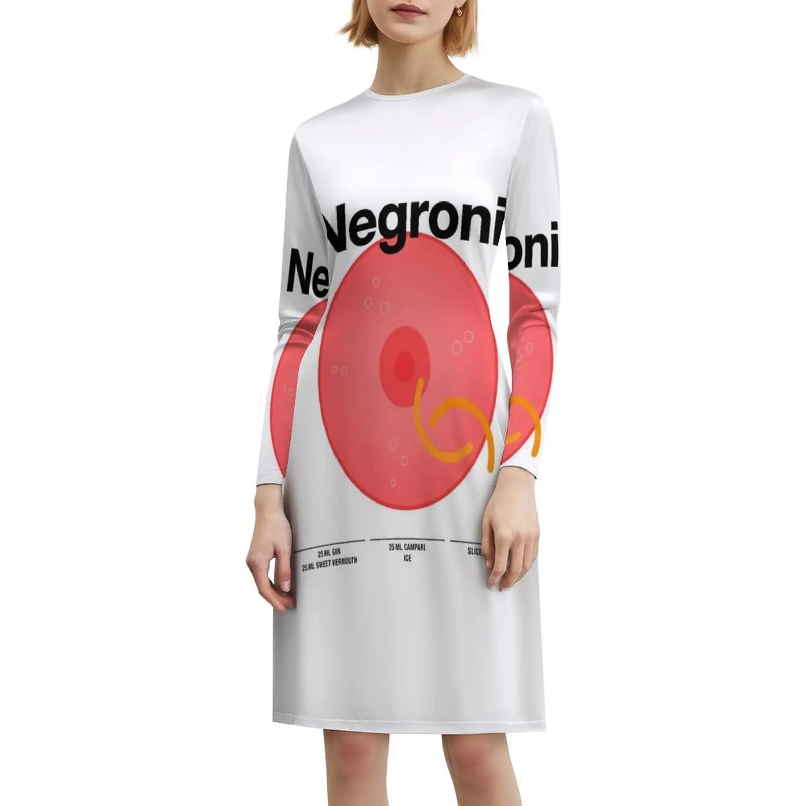 Cocktail Mixology For The House Bar " Negroni " Vintage Bohemian Dress Puff Sleeve Or Sleeveless Options For Women Dress