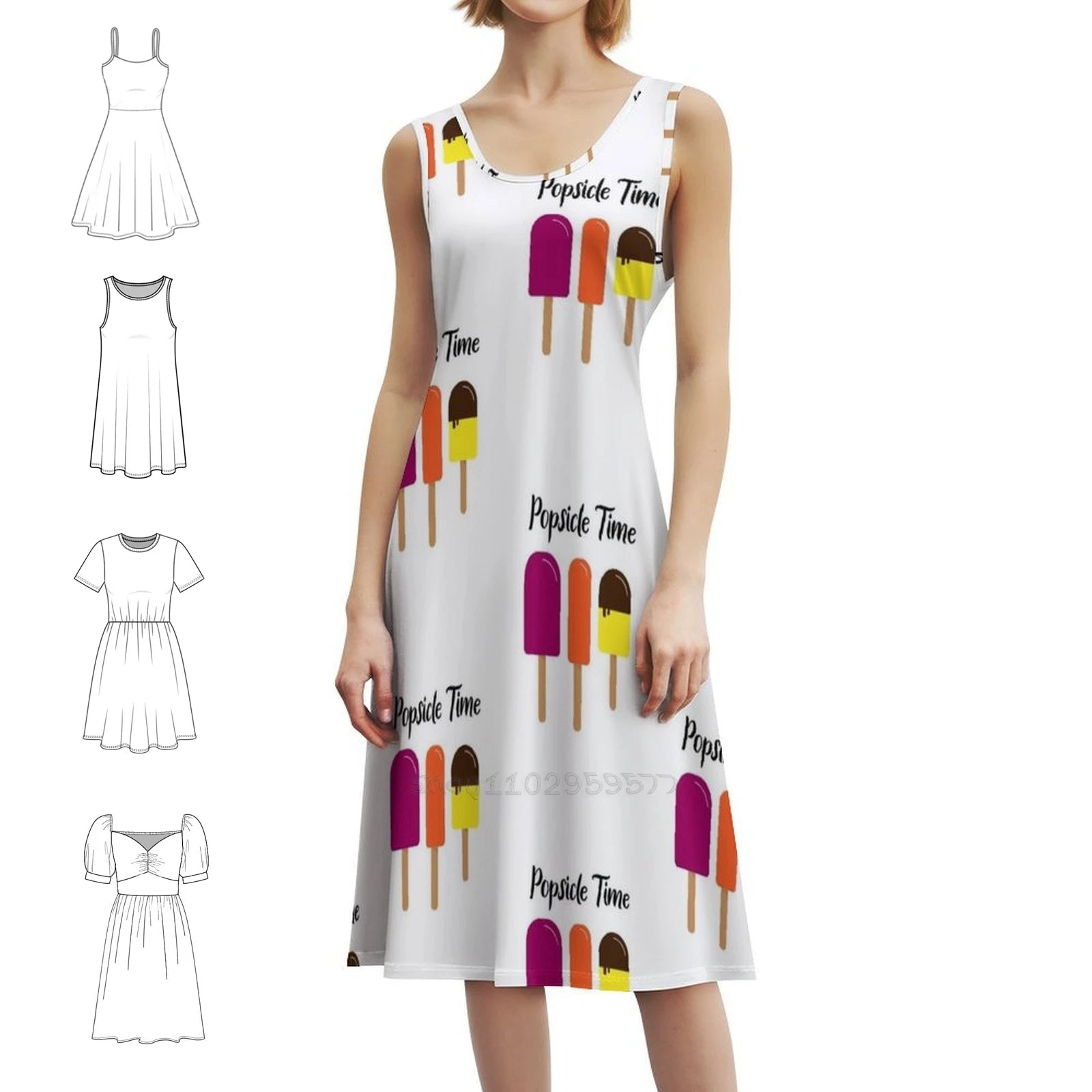 Summer Popsicle Summer Is Popsicle Time Women's Streetwear Party Dress Trendy Print Club Clothing For Female Summer Is Popsicle