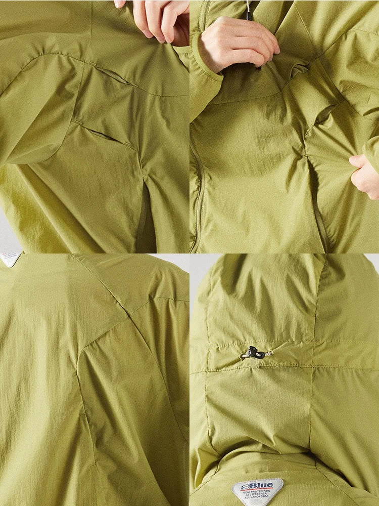 Nothomme Blue Spring Summer Lightweight Breathable UV Protection Outdoor Jaet Men's Hat Sunscreen Clothing Couple's Sun Pro...