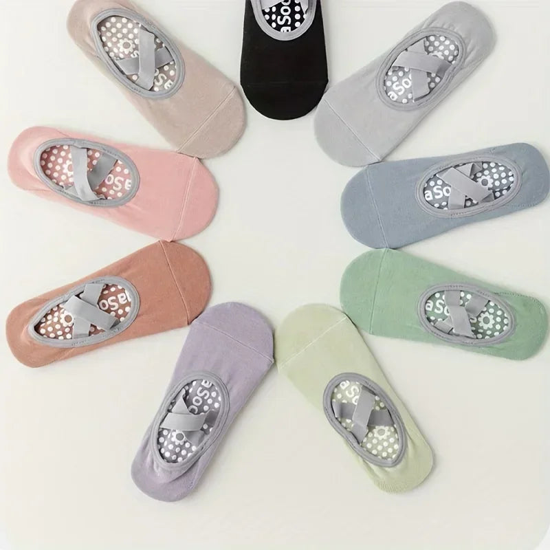 1Pair Yoga Socks Cross Fitness Sports Dance Socks Non-slip Dispensing