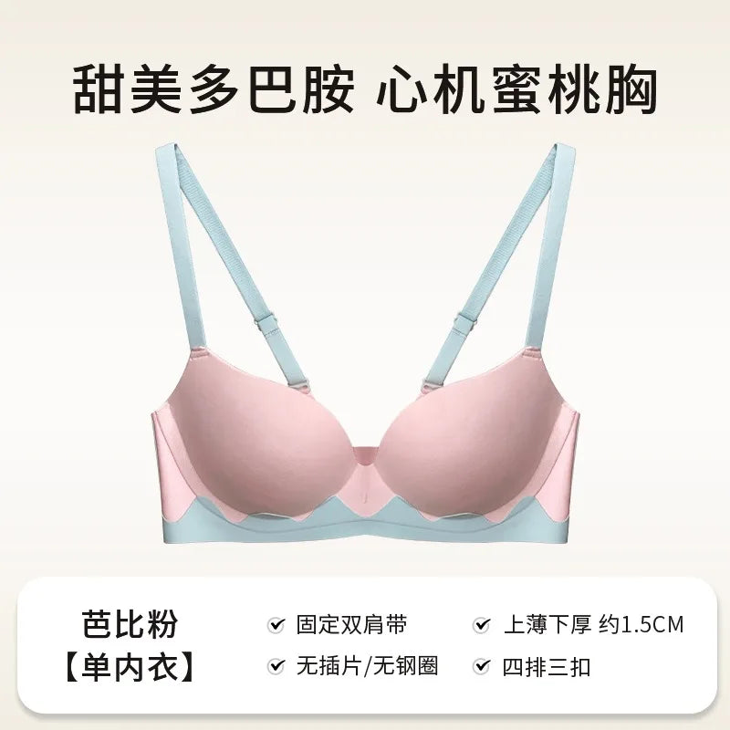 Japanese Kawaii Lingerie Bras for Girls, Dopamine Cute Seamless Bra & Sexy, Push Up Bralette Small Chest, Comic Anime Bestseller