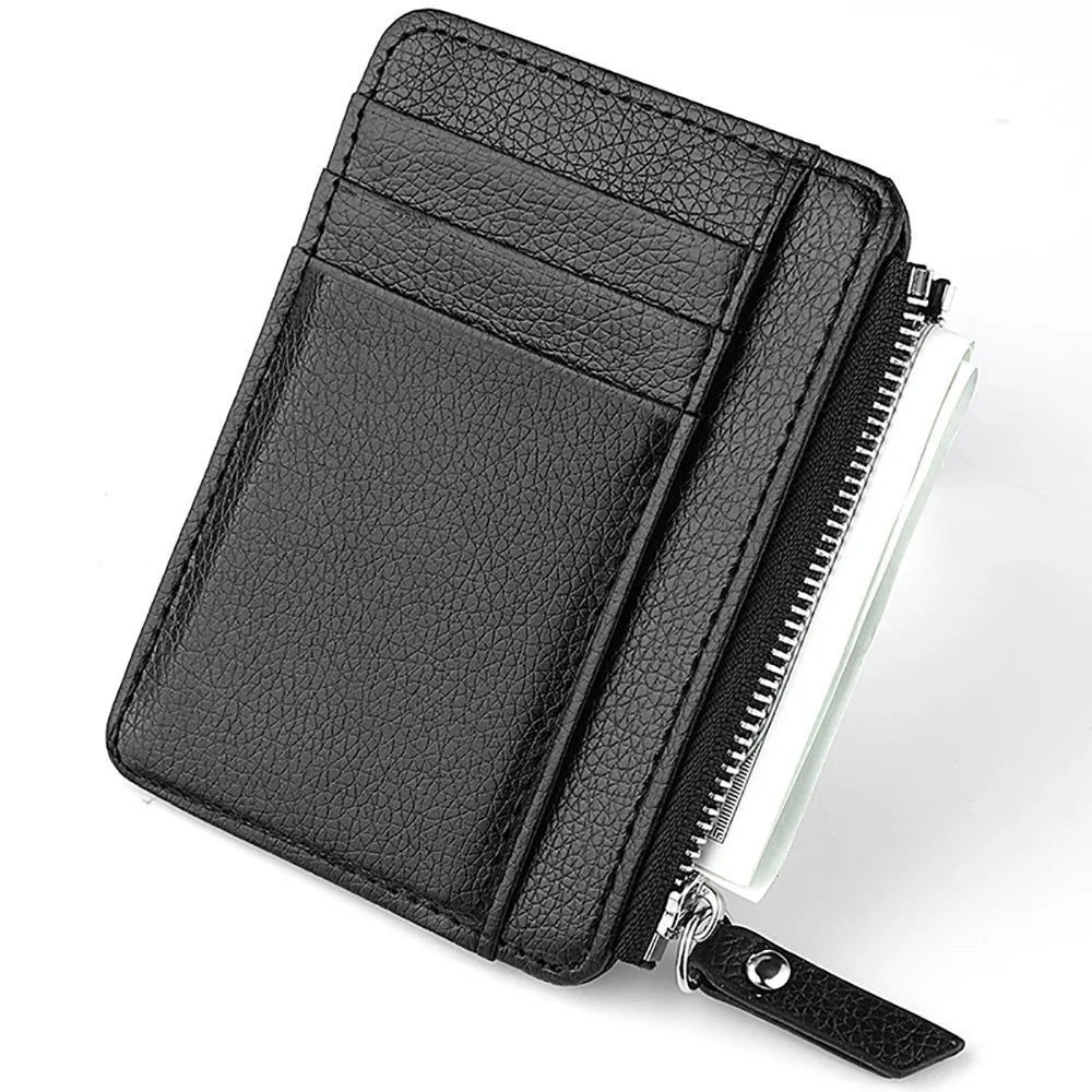2025 New PU Leather Card Holder Wholesale: Compact Ultra-Thin Zipper ID Case, Short Coin Purse for Women, Best-Selling