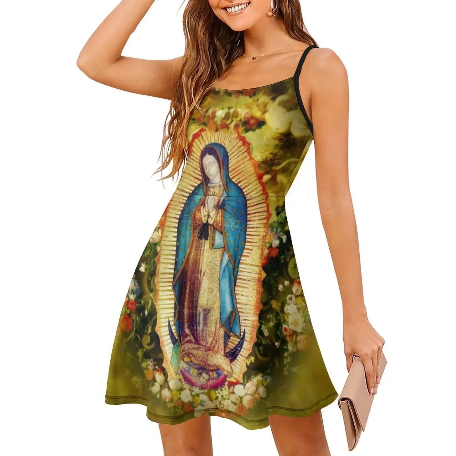 Our Lady Of Guadalupe Mexican Virgin Mary Mexico Aztec Women's Streetwear Party Dress Trendy Print Club Clothing For Female