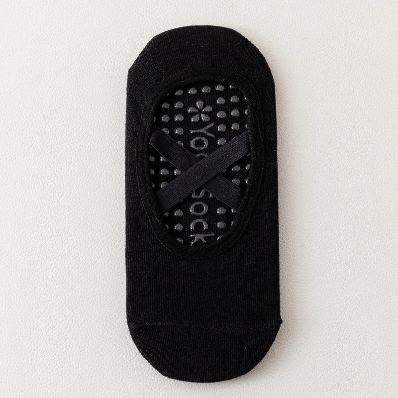 Harajuku Cross Belt Yoga Socks Anti Slip Women Professional Pilates Socks Gym Fitness Floor Trampoline Dance Sports Socks