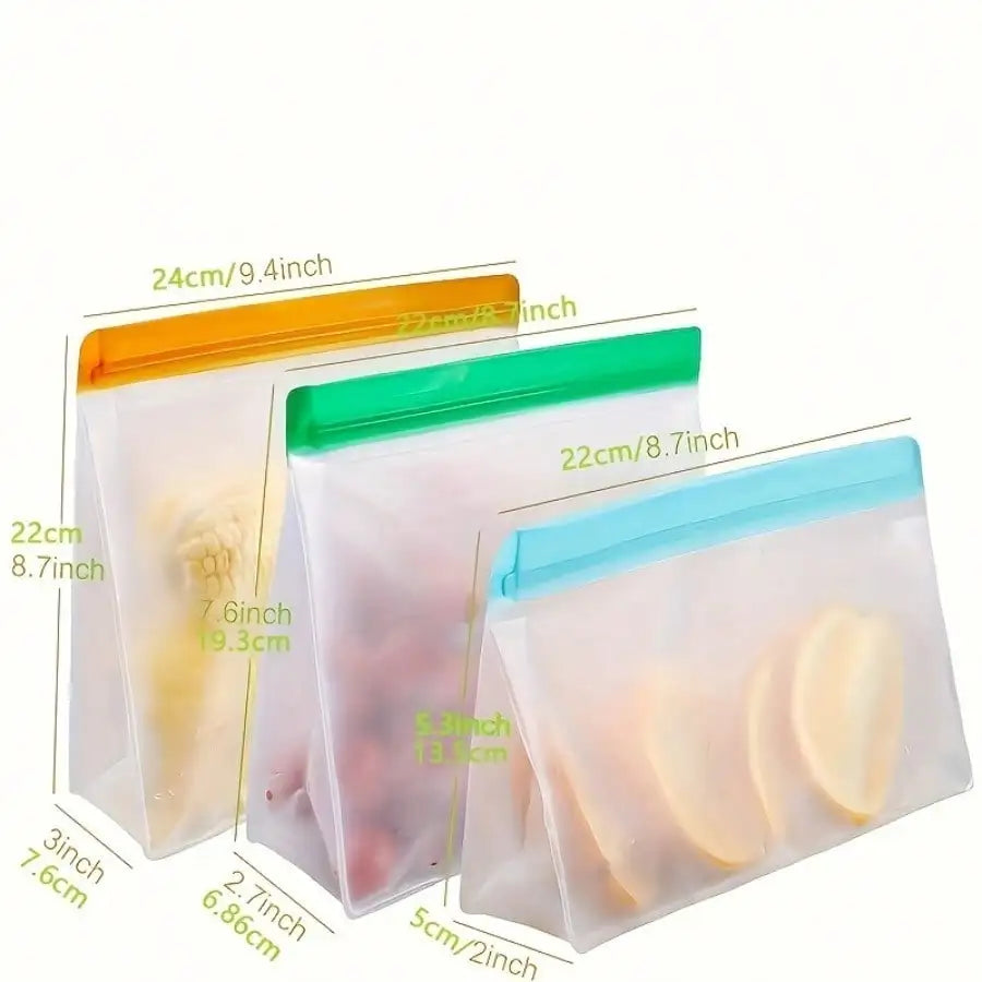 Reusable Silicone Food Storage Bag, Leak Proof Reusable Freezer Bag, Travel/Home Storage Bag Kitchen, Gift Bag Vacuum Sealed Bag