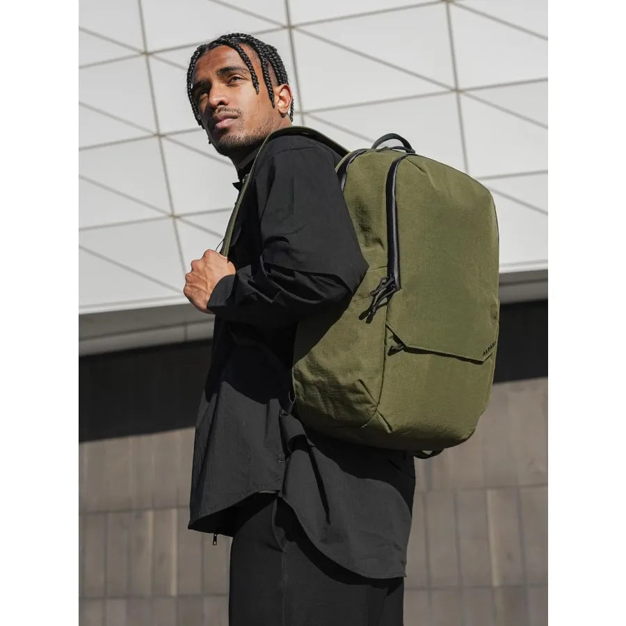 ALPAKA Elements Backpack Pro 24L - Green Laptop Backpack Fits 16'' Laptop with Dual Bottle Pockets Travel Backpack for Men Weat