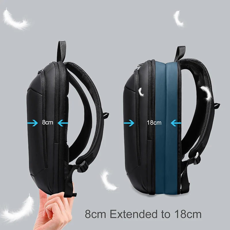 Heroic Knight Ultra-Thin Business Men's Laptop Backpack 15.6 Inch Waterproof Expandable Travel Backpack Anti-Theft Work Daypack