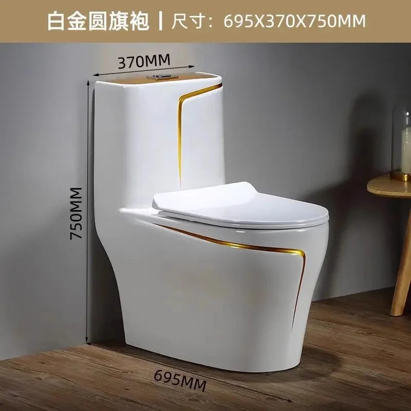 Modern Gold Line Colored One Piece Toilet and Sink Set  Toilet with TankTornado Flush Bathroom Wc Toilet Sanitary Ware